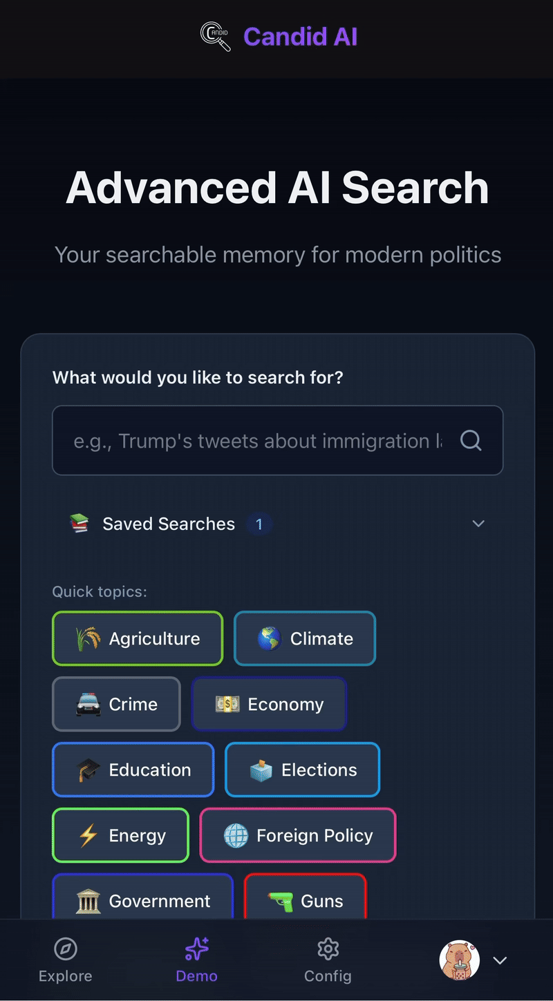 Candid Enterprise demo tool